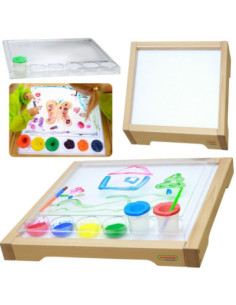 MASTERKIDZ Rama Sensoryczna - Panel LED + Przezroczysta Taca Do Malowania