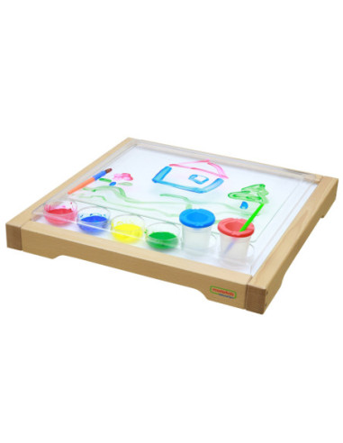 MASTERKIDZ Rama Sensoryczna - Panel LED + Przezroczysta Taca Do Malowania
