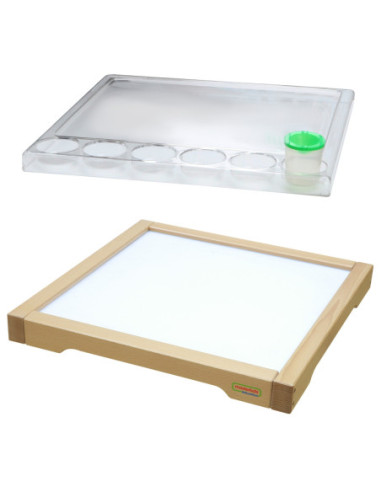 MASTERKIDZ Rama Sensoryczna - Panel LED + Przezroczysta Taca Do Malowania