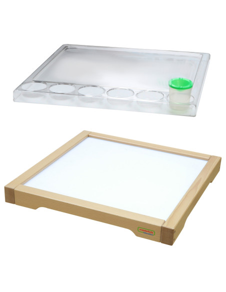 MASTERKIDZ Rama Sensoryczna - Panel LED + Przezroczysta Taca Do Malowania