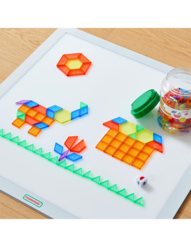 MASTERKIDZ Panel Skrzynia LED Sensoryczna + Klocki Montessori Mozaika 140 el.