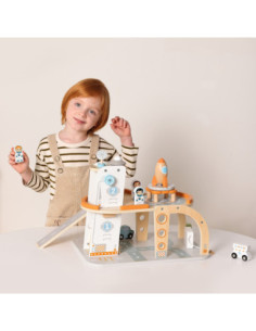 TOOKY TOY Drewnian Kosmiczny Parking  Stacja Kosmiczna 2
