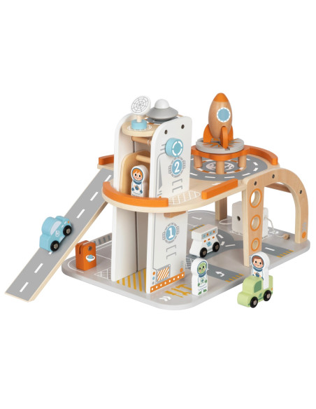 TOOKY TOY Drewnian Kosmiczny Parking  Stacja Kosmiczna
