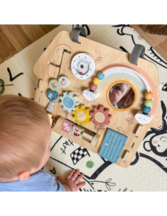 TOOKY TOY Duża Drewniana Tablica Manipulacyjna Domek - Centrum Aktywności 2