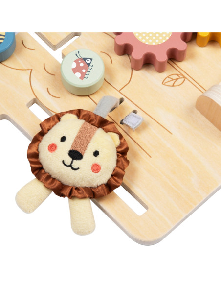 TOOKY TOY Duża Drewniana Tablica Manipulacyjna Domek - Centrum Aktywności