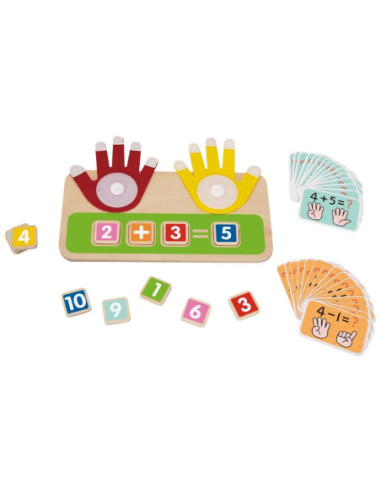 TOOKY TOY Drewniana Edukacyjna Zabawka do Nauki Liczenia na Palcach Dodawanie i Odejmowanie