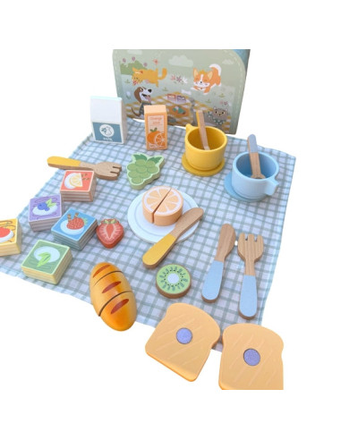 TOOKY TOY Zestaw Piknikowy Owoce do Krojenia Zestaw Śniadaniow