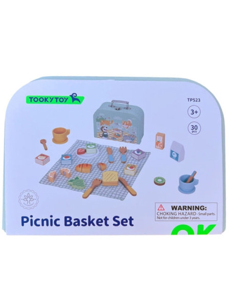 TOOKY TOY Zestaw Piknikowy Owoce do Krojenia Zestaw Śniadaniow