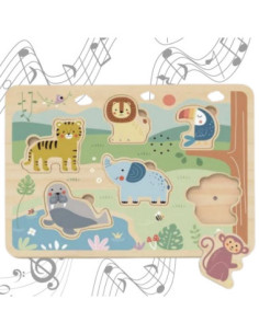 TOOKY TOY Drewniane Interaktywne Puzzle Zwierzątka