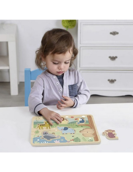 TOOKY TOY Drewniane Interaktywne Puzzle Zwierzątka