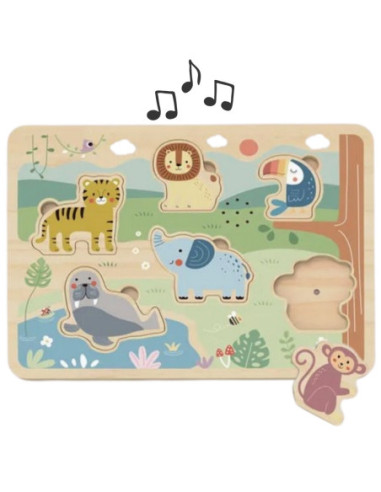 TOOKY TOY Drewniane Interaktywne Puzzle Zwierzątka