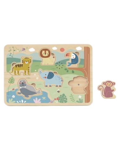TOOKY TOY Drewniane Interaktywne Puzzle Zwierzątka