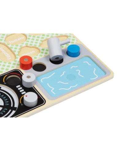 TOOKY TOY Drewniana Kuchnia z Akcesoriami - Zestaw Małego Kucharza