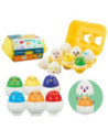 WOOPIE Kolorowe Jajka Edukacyjne z Kurczakiem Efekty Dźwiękowe 6szt