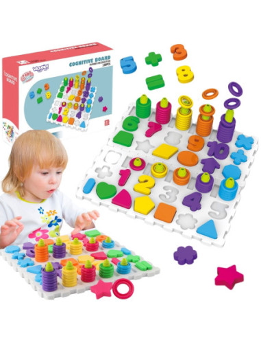 WOOPIE Układanka Montessori Trening Mózgu Literki Cyferki 139 el