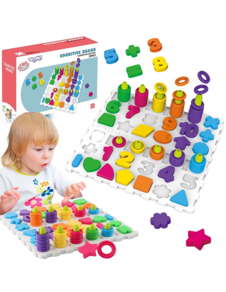 WOOPIE Układanka Montessori Trening Mózgu Literki Cyferki 139 el