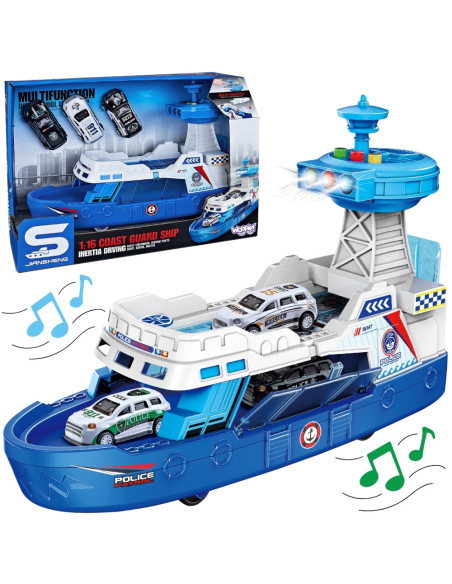 WOOPIE Policyjna Łódź Patrolowa 1:16 Efekty Świetle i Dźwiękowe