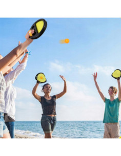 WOOPIE Catch Ball Gra Zręcznościowa Rzucaj Łap Dla Dwojga 2x Paletki+ 4 Piłki 2