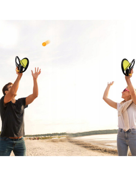 WOOPIE Catch Ball Gra Zręcznościowa Rzucaj Łap Dla Dwojga 2x Paletki+ 4 Piłki