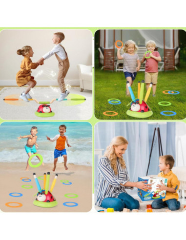 WOOPIE Zabawka 3w1 Gra Zręcznościowa Dla Dzieci Wyrzutnia Rakiet Skakanka Ringo