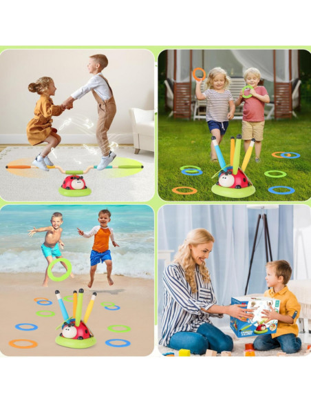 WOOPIE Zabawka 3w1 Gra Zręcznościowa Dla Dzieci Wyrzutnia Rakiet Skakanka Ringo