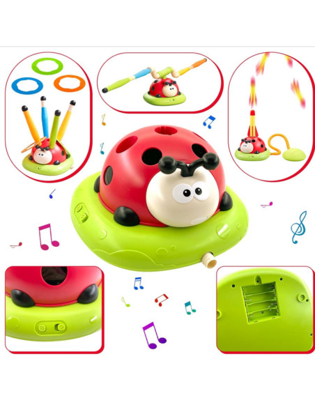 WOOPIE Zabawka 3w1 Gra Zręcznościowa Dla Dzieci Wyrzutnia Rakiet Skakanka Ringo