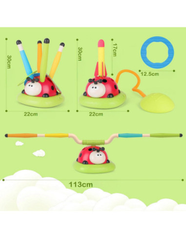 WOOPIE Zabawka 3w1 Gra Zręcznościowa Dla Dzieci Wyrzutnia Rakiet Skakanka Ringo