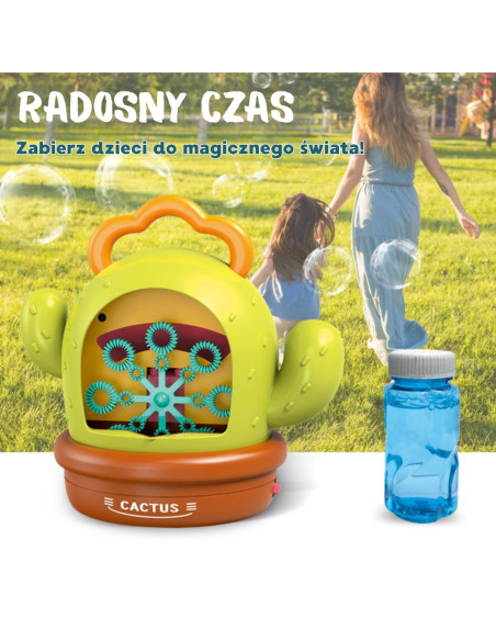 WOOPIE Kaktusowa Elektryczna Maszyna Do Bąbelków Efekty Dźwiękowe i Świetlne