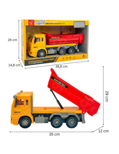 WOOPIE Wywrotka Budowlana w Skali 1:12 Efekty Świetlne Dźwiękowe!