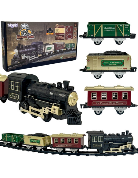 WOOPIE Klasyczny Pociąg Parowy Lokomotywa Tor XXL