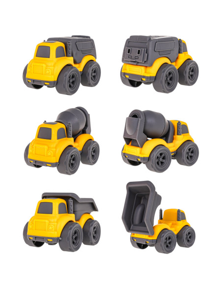 WOOPIE Zestaw Laweta + 3 Pojazdy Budowlane