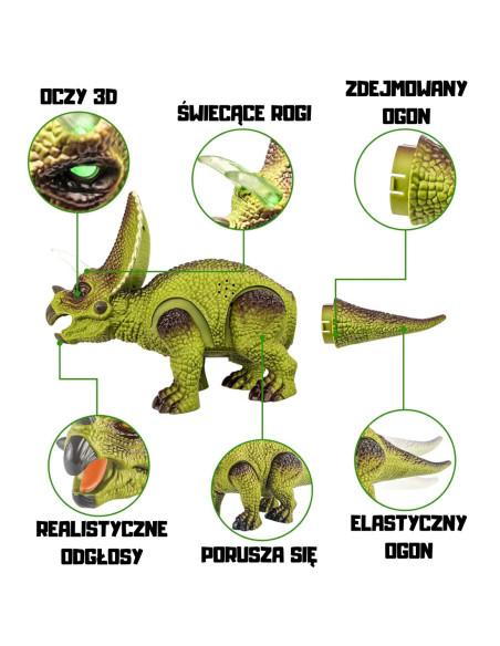 WOOPIE Zdalnie Sterowany Dinozaur Triceratops