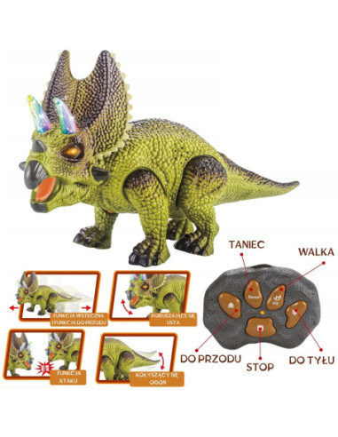 WOOPIE Zdalnie Sterowany Dinozaur Triceratops