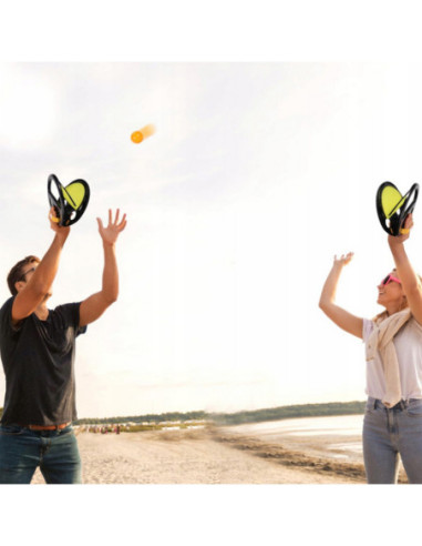 WOOPIE Catch Ball Gra Zręcznościowa Rzucaj Łap Dla Dwojga 2x Paletki+ 4 Piłki