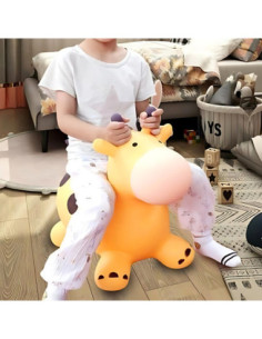 WOOPIE Skoczek Gumowy do Skakania Żyrafa Żółta + Pompka 2