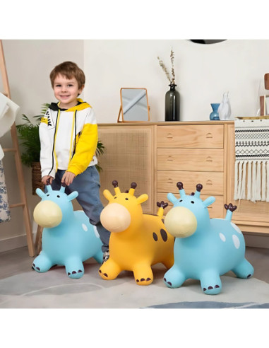 WOOPIE Skoczek Gumowy do Skakania Żyrafa Żółta + Pompka