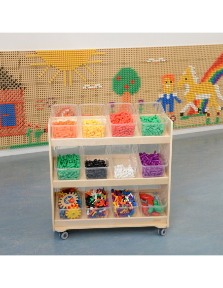 MASTERKIDZ Regał na Kółka - 3 Półki Na Akcesoria Do Tablicy STEM