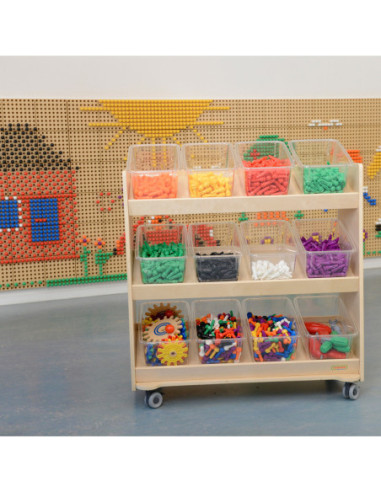 MASTERKIDZ Regał na Kółka - 3 Półki Na Akcesoria Do Tablicy STEM