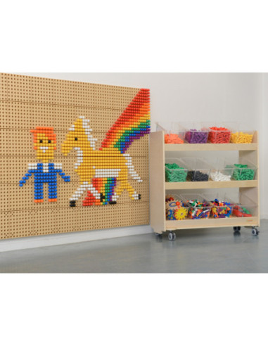 MASTERKIDZ Regał na Kółka - 3 Półki Na Akcesoria Do Tablicy STEM