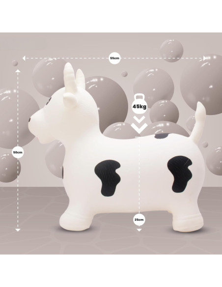 WOOPIE Skoczek Gumowy do Skakania Krówka + Pompka