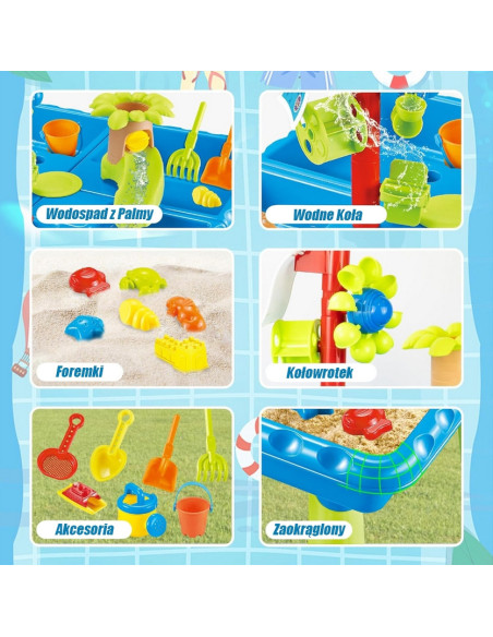 WOOPIE Stolik Wodny z Krzesełkiem 13 Akcesorii