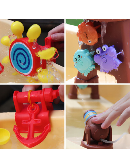 WOOPIE Stolik Wodny Piracka Łódź Armatka Wodna Bąbelki