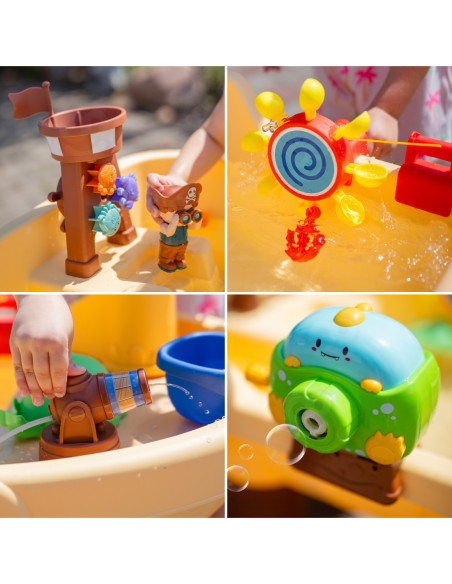 WOOPIE Stolik Wodny Piracka Łódź Armatka Wodna Bąbelki Parasol