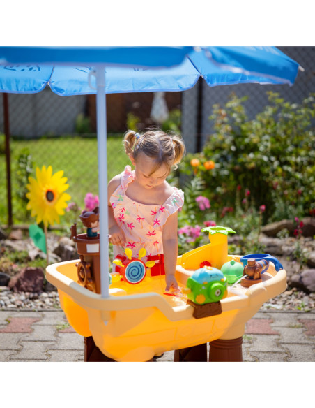 WOOPIE Stolik Wodny Piracka Łódź Armatka Wodna Bąbelki Parasol