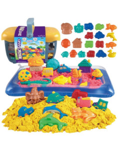 WOOPIE Piasek Kinetyczny 0,8 kg Zestaw w Koszyku z Foremkami +  /