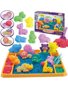 WOOPIE Piasek Kinetyczny 1,2 kg Zestaw XL ZOO Stolik z Foremkami