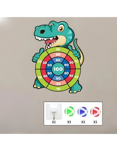 WOOPIE Gra Zręcznościowa w Rzutki na Rzepy Zestaw 2w1 Tarcza + Wyrzutnia Łuk Dino