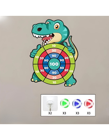 WOOPIE Gra Zręcznościowa w Rzutki na Rzepy Zestaw 2w1 Tarcza + Wyrzutnia Łuk Dino