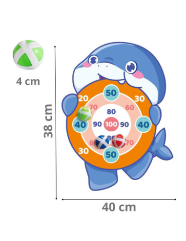 WOOPIE Gra Zręcznościowa w Rzutki na Rzepy Tarcza Rekin