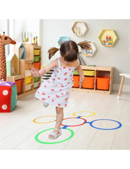 WOOPIE Gra W Klasy Kolorowe Koła Dla Dzieci Do Skakania Obręcze 10 Kół I Łączników